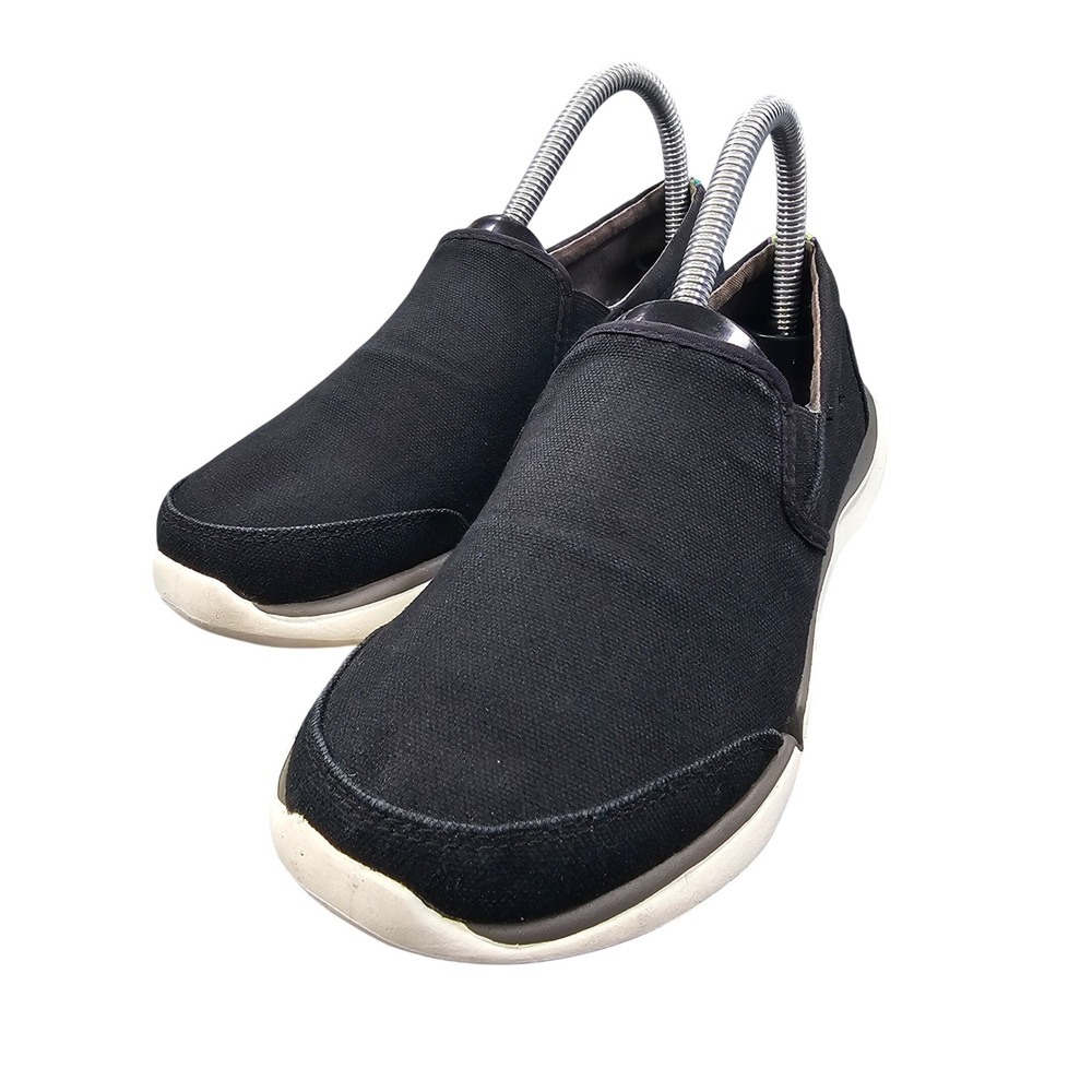 Teva Wander Black Canvas Slip On Sneakers Womens Size 6 Heritage Webbing 1007766